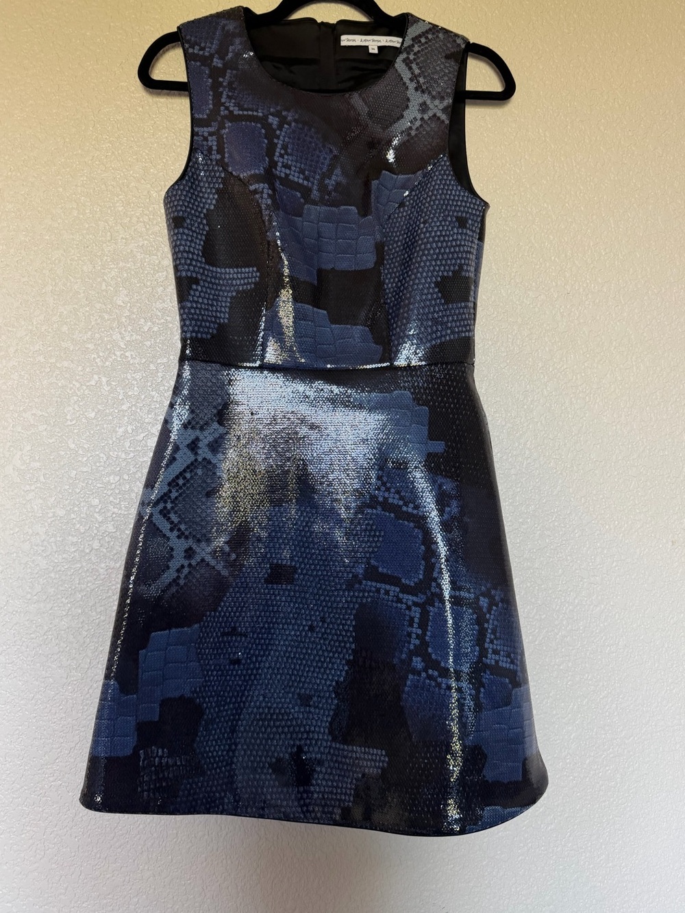 & other stories sequin Navy Snake Sleeveless Dress